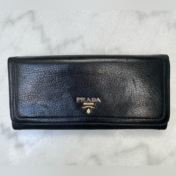 PRADA Vintage Flap Long Wallet Lambskin with Dust Bag - Picture 3 of 13